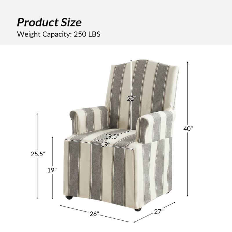 Alethea Upholstered Slipcover Arm Dining Chair with Soild Wood Legs by HULALA HOME