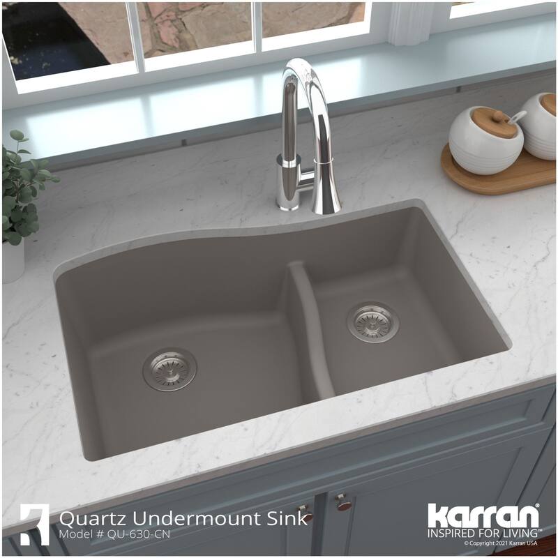 Karran USA QU-630 Quartz QU 32" Undermount Double Basin Quartz