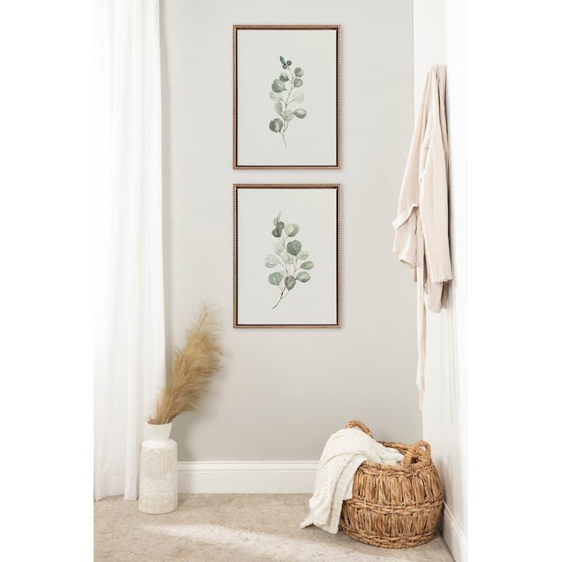 Kate and Laurel Sylvie Beaded Eucalyptus Canvas Set by Maja Mitrovic
