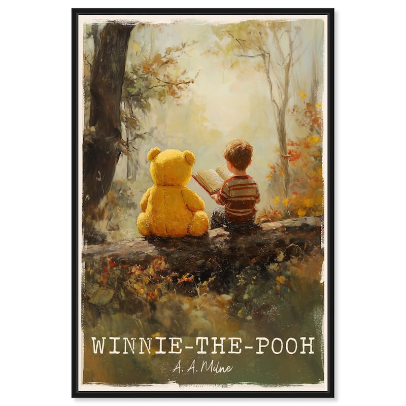 Classic Winnie the Pooh Canvas by Art Remedy - 30" x 45" - Black