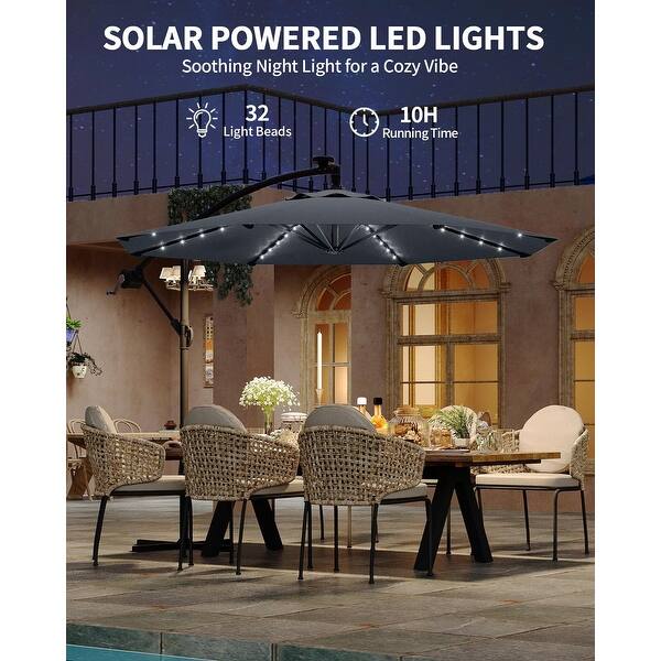 dark brown hanging patio umbrella Garden  with beige fringe and more Cantilever Offset Patio Umbrella with
