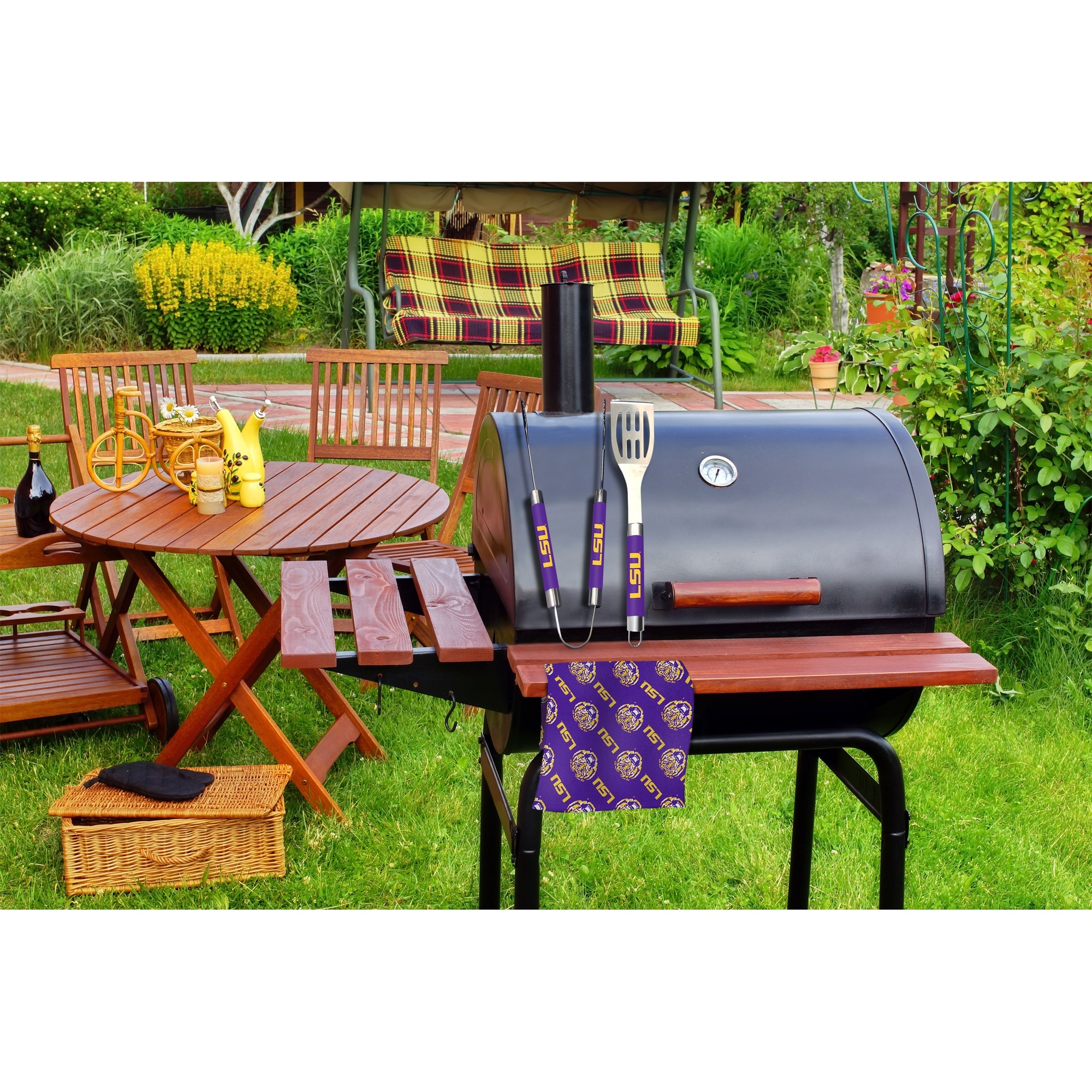 COL 990 LSU BBQ Grill Utensil Set Purple