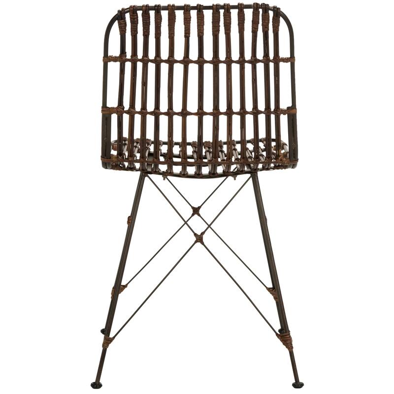 SAFAVIEH Innocenta Wicker Croco Brown Dining Chair (Set of 2) - 18.1" x 19.7" x 33.7" - 18Wx20Dx34H