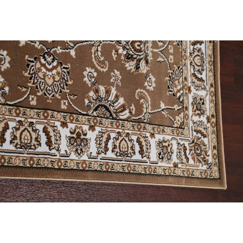 Brown Floral Traditional Tabriz Turkish Area Rug Oriental Carpet