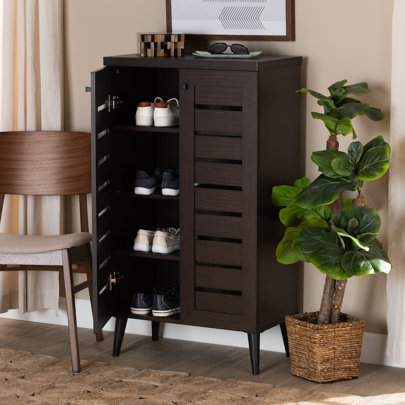 Salma Modern and Contemporary 2-Door Shoe Storage Wood Cabinet