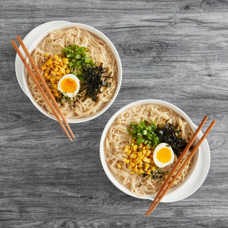 Infuse 8pc Ramen Bowl Set with Lid/Plate and Chopsticks White