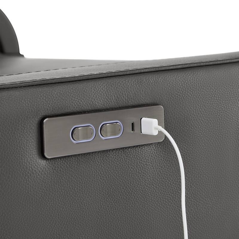 Spruce & Spring Regan Leather Power Recliner Swivel Glider Rocker with Power Headrest