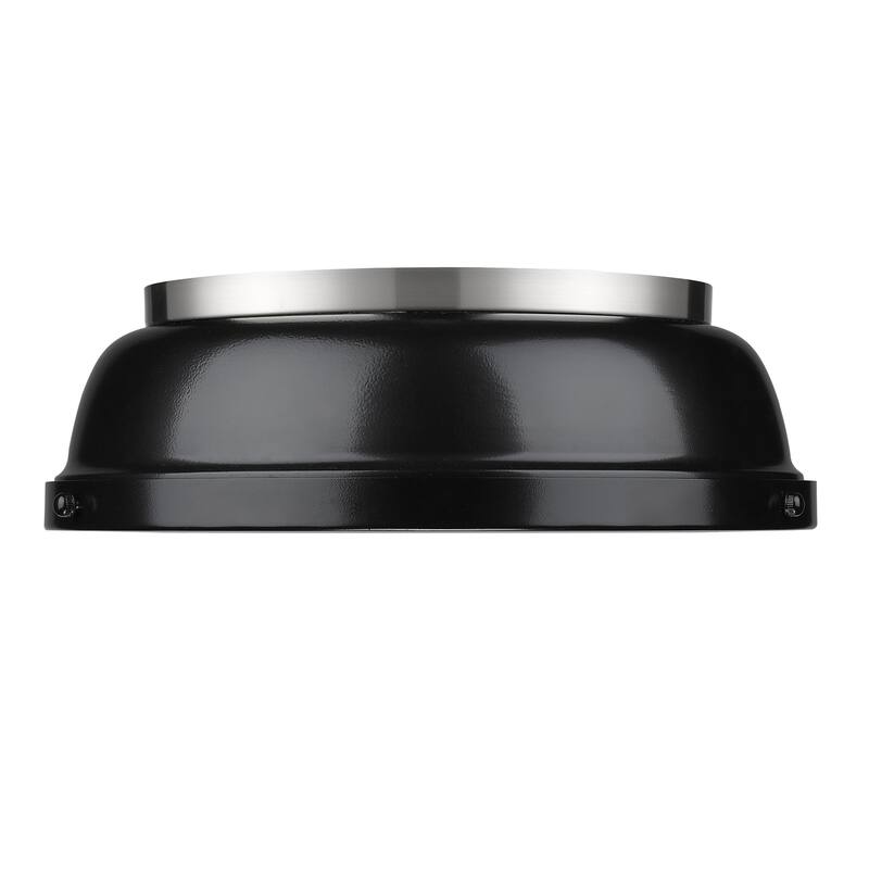 Yep by Golden Lighting Duncan 2-light Flush Mount in Pewter and Black shade