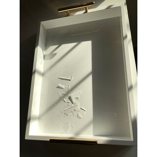 Kate and Laurel Lipton Polished Metal Handle Decorative Tray - 16.5x12.25x3.25