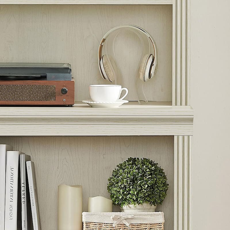 VAUXHILL & CO. Halston Multi-Depth Bookcase, Adjustable Shelving Unit, Cream - 72.75