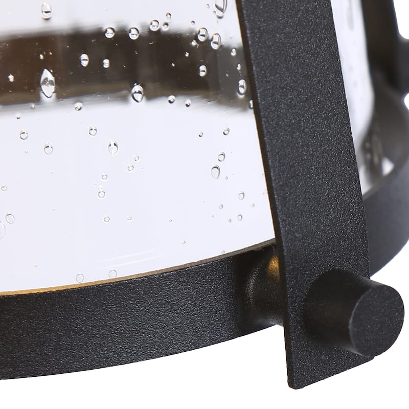 Modern Farmhouse Black Kitchen Island Pendant Lights with Cone Seeded Glass - 6.5"W x 6.5"D x 13.2-70.7"H