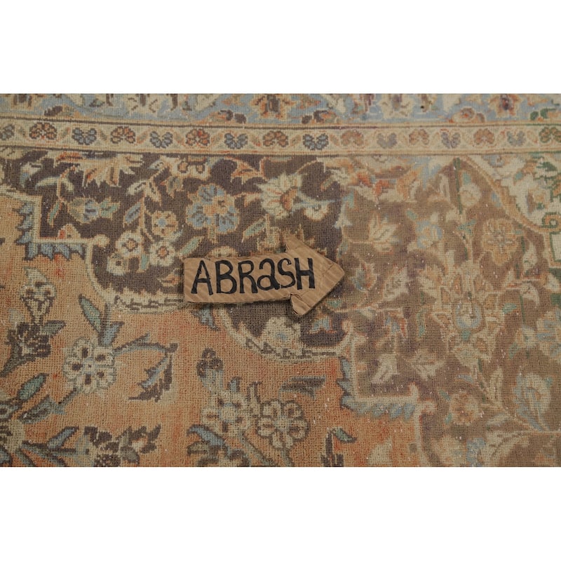 Traditional Large Kashan Persian Rug Hand-Knotted Wool Carpet - 9'7" x 14'4"