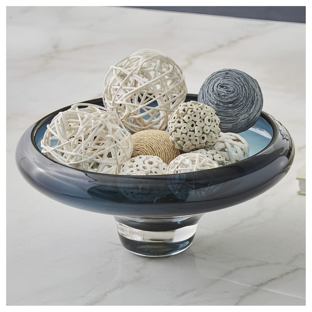 Signature Design by Ashley Vallborough Teal Blue Bowl - 13.25"W x 13.25"D x 6.13"H