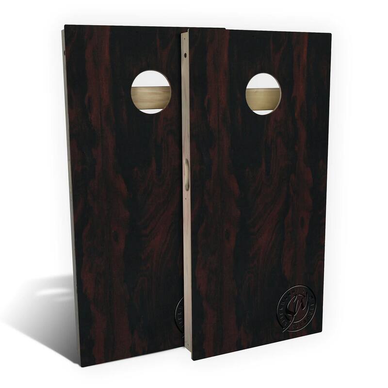 Ziricote Dark Outdoor Cornhole Board Set - Backyard 2x4 - Include Hole Lights