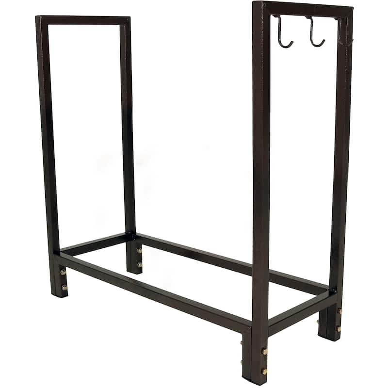 Sunnydaze Log Rack 30" Steel with Bronze Finish Indoor-Outdoor Firewood Storage - Bronze|Bronze
