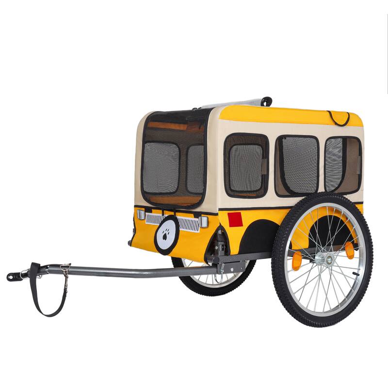 Large Folding Bike Trailer for Dogs, Heavy-Duty Steel Frame, Spacious Design, All-Terrain Cycling, Jogging & Camping Adventure