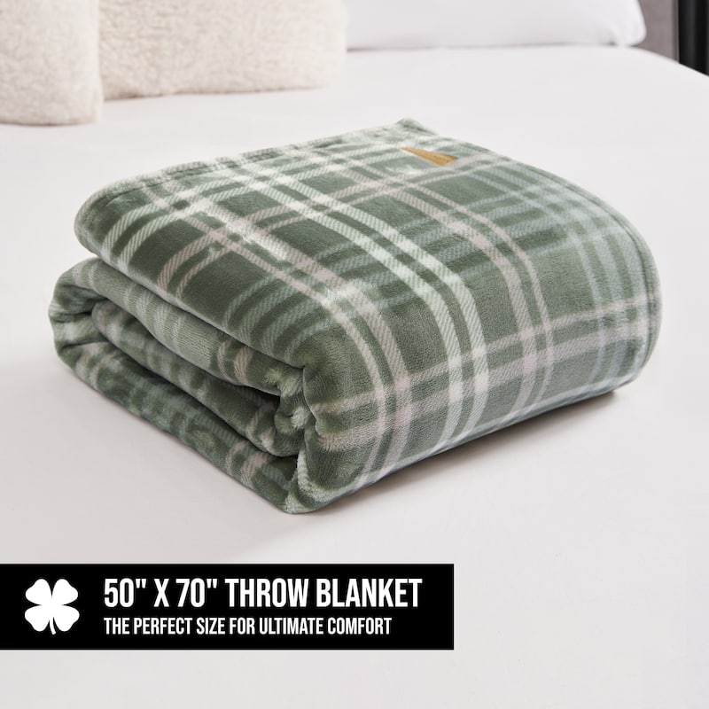 Lucky Brand Camper Plaid Throws Plush 50" x 70" Throw Blanket