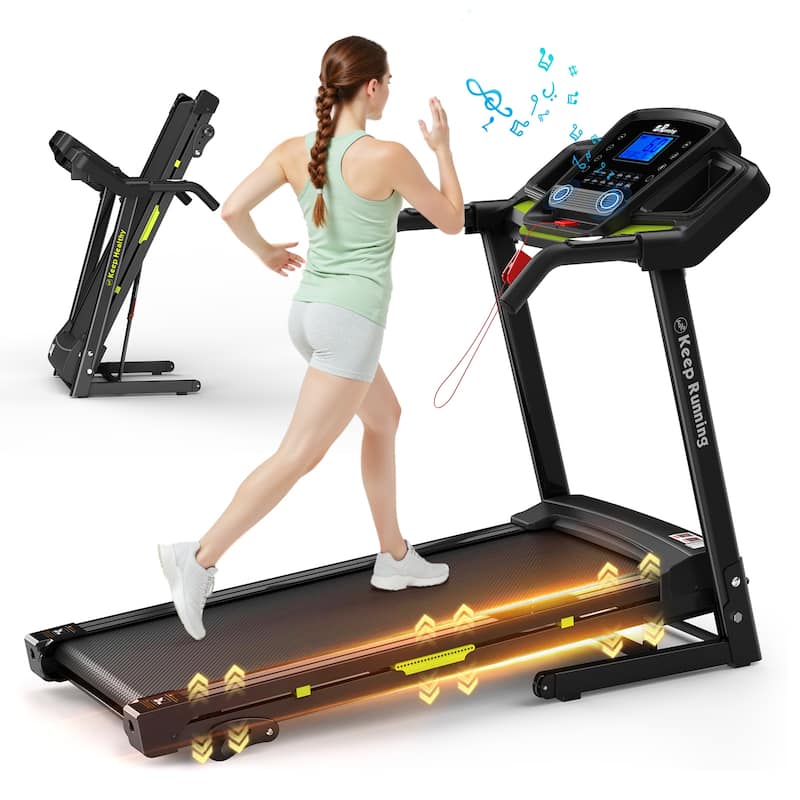 Foldable Treadmill with Incline, Folding Treadmill for Home Electric Treadmill Workout Running Machine, Handrail Controls Speed