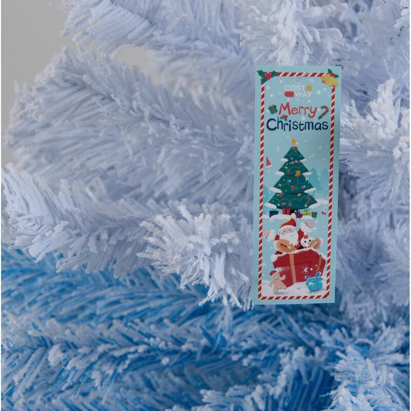 Artificial Flocked Christmas Tree with Metal Stand and Snow-Tipped Branches Ideal Holiday Decoration