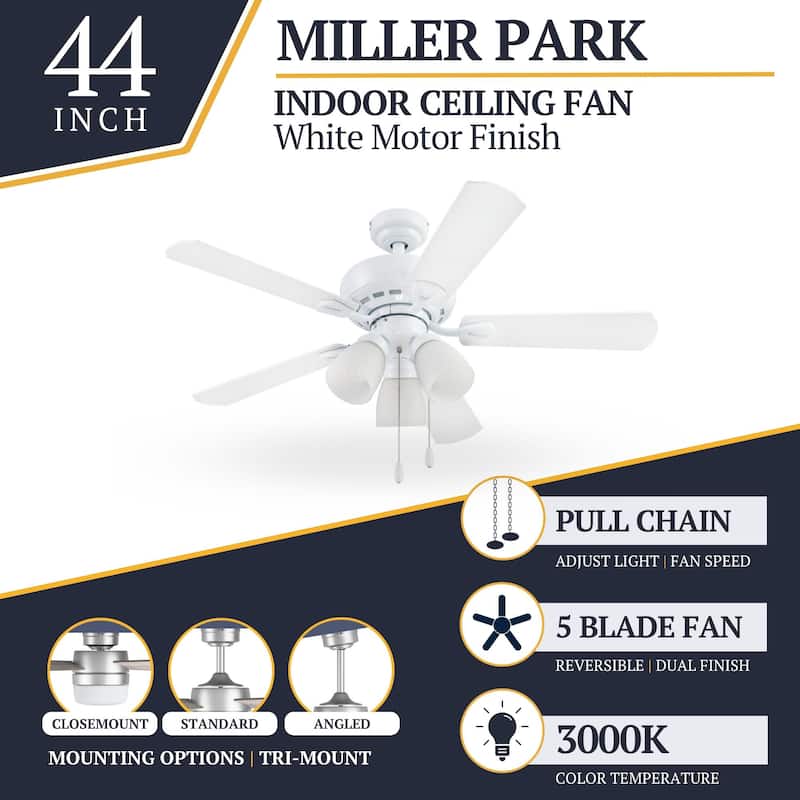 44" Prominence Home Miller Park Indoor Ceiling Fan, Espresso Bronze - 44