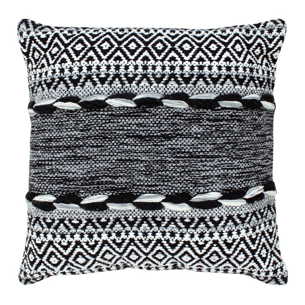 Boho black and shop white throw pillows