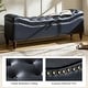 preview thumbnail 10 of 38, Zona 59"W Traditional Faux Leather Tufted Upholstered Storage Bench With Soild Wood Legs and Nailhead Trim By HULALA HOME
