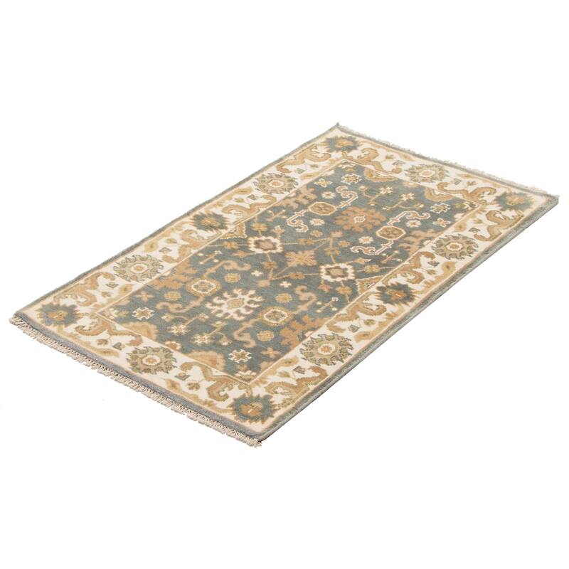 ECARPETGALLERY Hand-knotted Royal Oushak Dark Grey Wool Rug - 3'0 x 5'1