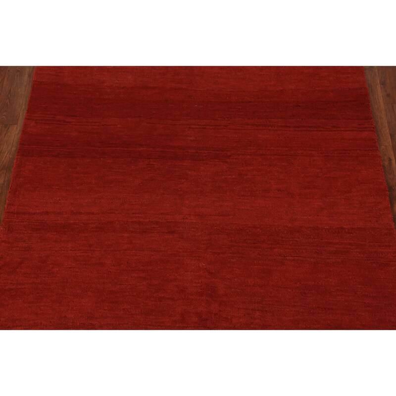 Gabbeh Modern Rug Handmade Bedroom Wool Carpet - 4'0" x 5'10"