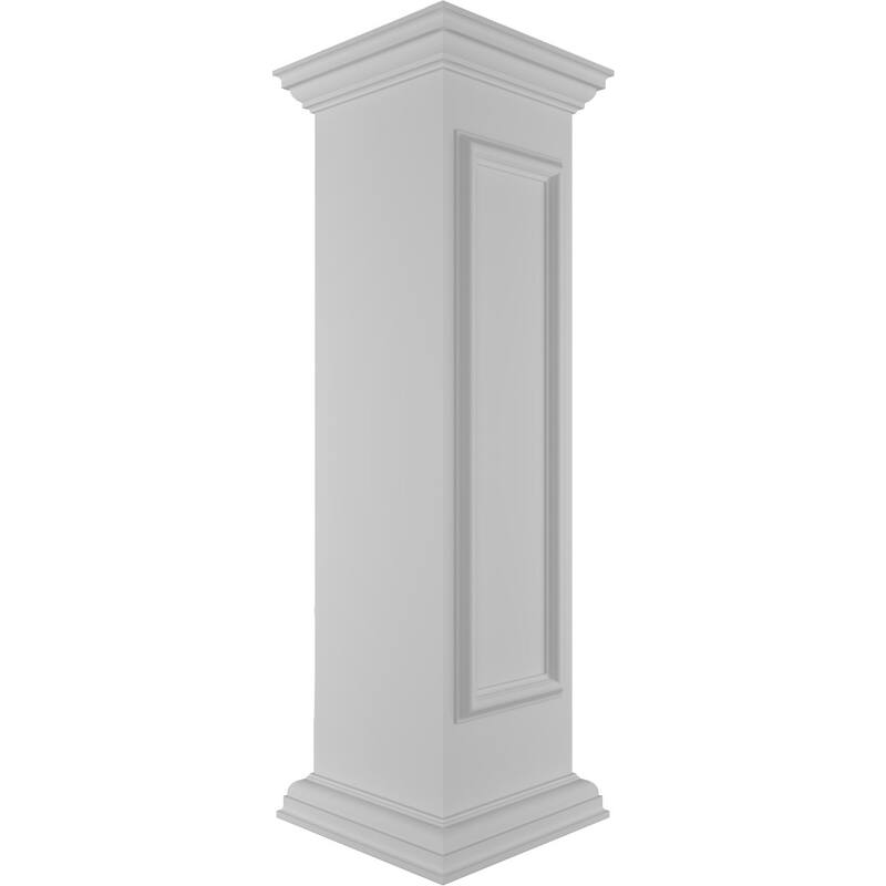 End Newel Post with Panel, Flat Capital & Base Trim (Installation kit