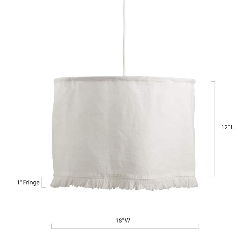 Lamp Shade With Stonewashed Fringe Design