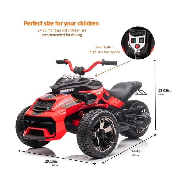 Red 24V Motorcycle Ride On ATV Electric Vehicle