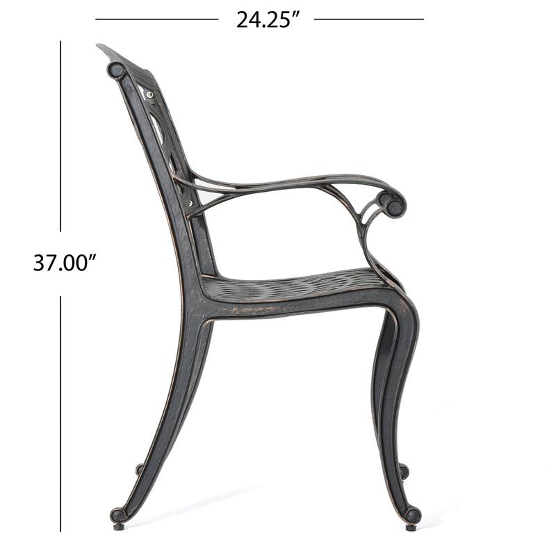 Abigal Outdoor Copper Cast Cast Aluminum Rustic Dining Collection by Christopher Knight Home