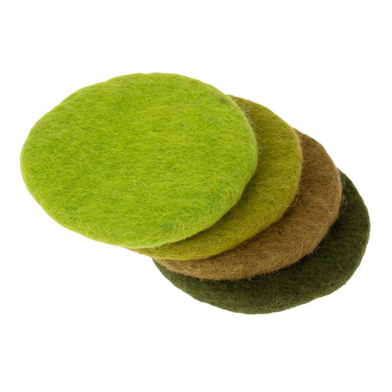 Handmade Felt Macaroon Coasters, Set of 4