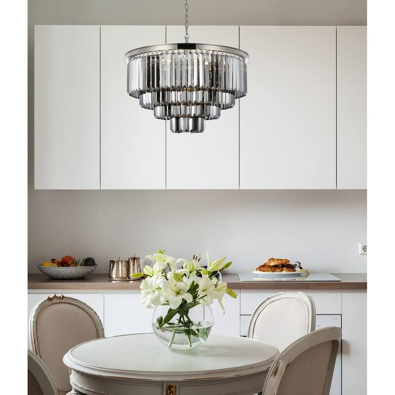 Royce Edge 17-Light Polished Nickel Chandelier