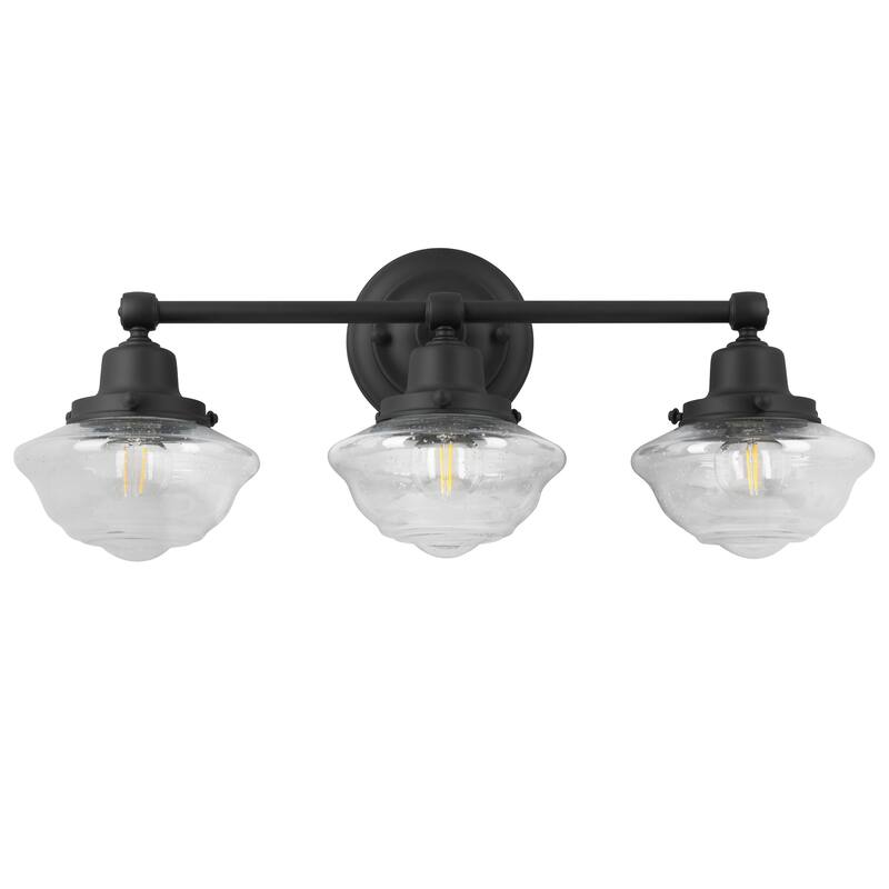 Schoolhouse Modern Industrial Farmhouse Wall Mount 3-Light Indoor Dimmable - Matte Black
