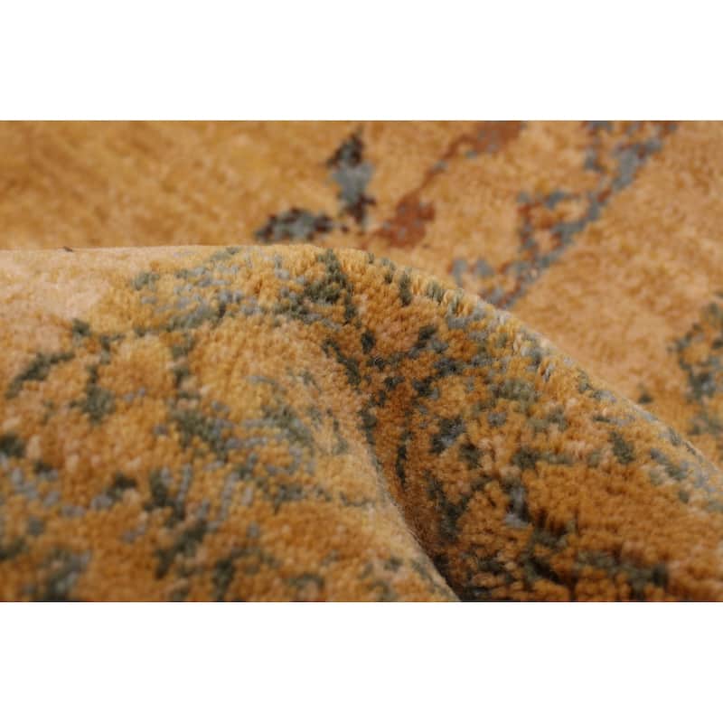 ECARPETGALLERY Machine Woven Kyra Tan Wool Rug - 5'6 x 7'3
