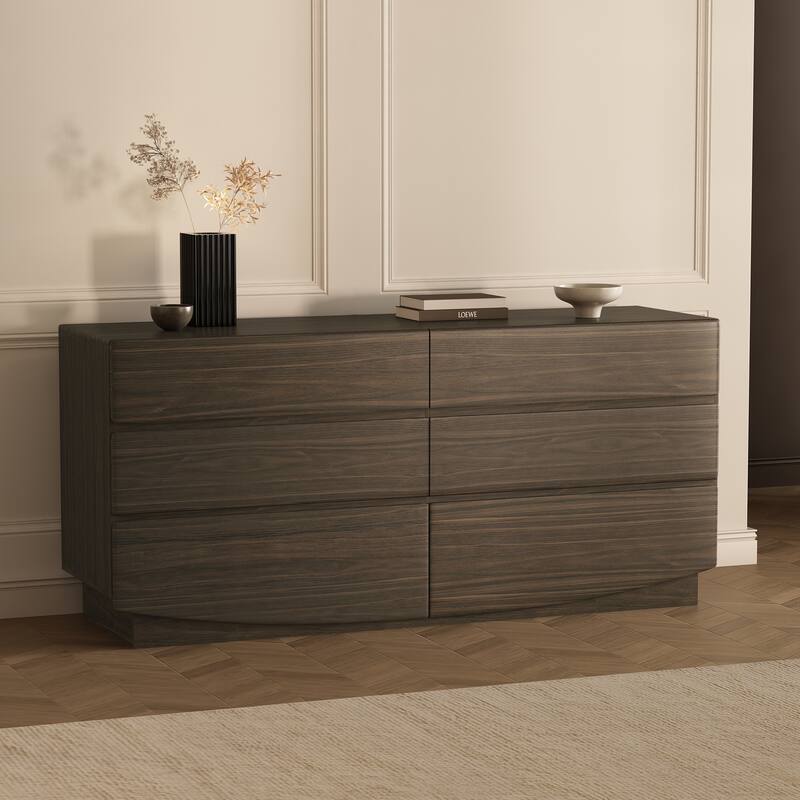 Ardea 72 In 6 Drawer Bedroom Dresser - Walnut