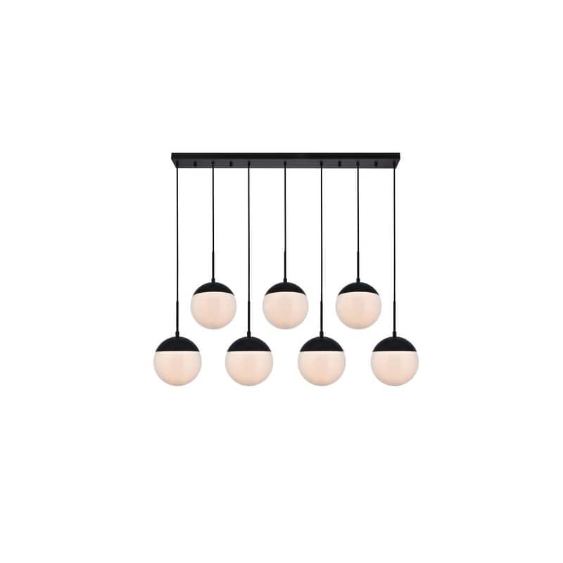 7-Light 54 inch Pendant with Frosted White Glass