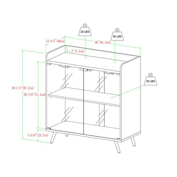Shop Carson Carrington Nyby 36 Inch Glass Door Bar Cabinet 30 X