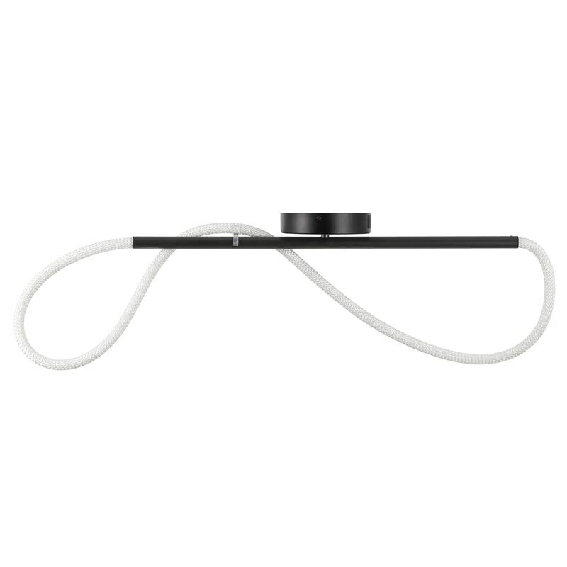 Lisette Contemporary Minimalist 360 Adjustable Silicone Neon Rope Dimmable Linear Integrated LED Flush Mount, by JONATHAN Y