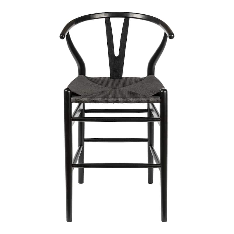 Albany Counter Height Stool - Black / Black Papercord Seat