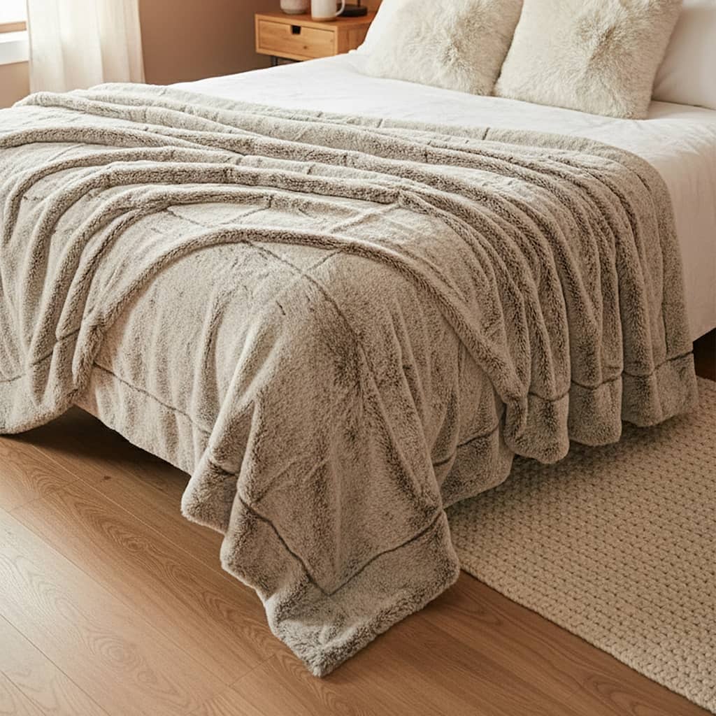 Luxury Soft Faux Fur Reversible Fleece Blanket