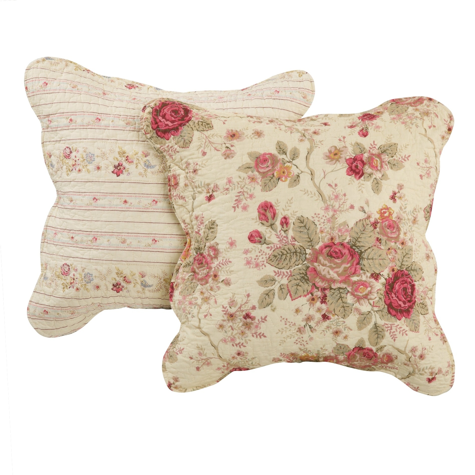 Greenland Home Fashions Antique Rose Shabby Chic Decorative Pillow Set Set of 2 Pillows On Sale Bed Bath Beyond 28127929