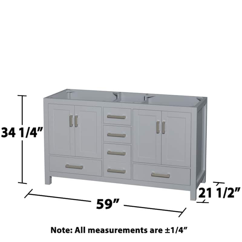 Wyndham Collection Sheffield 60" Hardwood Vanity Cabinet and Two 24"