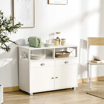 Buffet Coffee Bar Cabinet with Large Tabletop, Adjustable Shelves, and Anti-Tipping Design for Kitchen, Coffee Bar, Dining Area