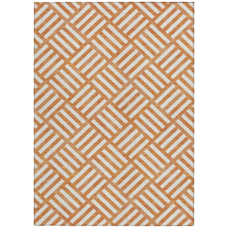 HomeRoots Geometric Transitional Rectangle Outdoor Rug