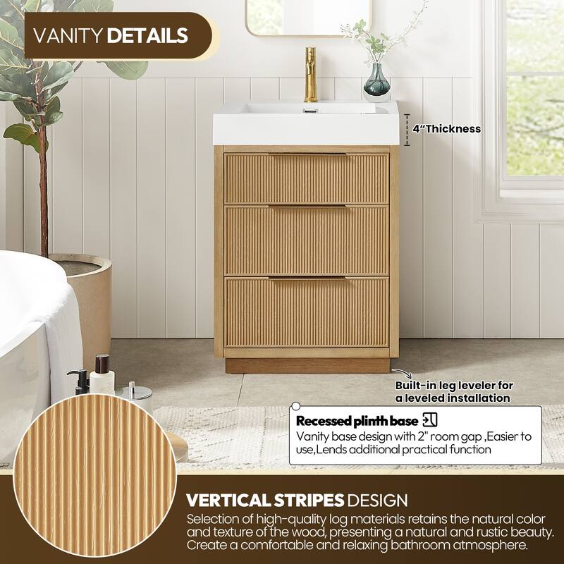 Hohhot Bath Vanity with Integrated Stone Sink Top without Mirror