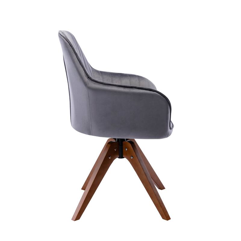 Porthos Home Oana Velvet/ Beechwood Swivel Dining Chair