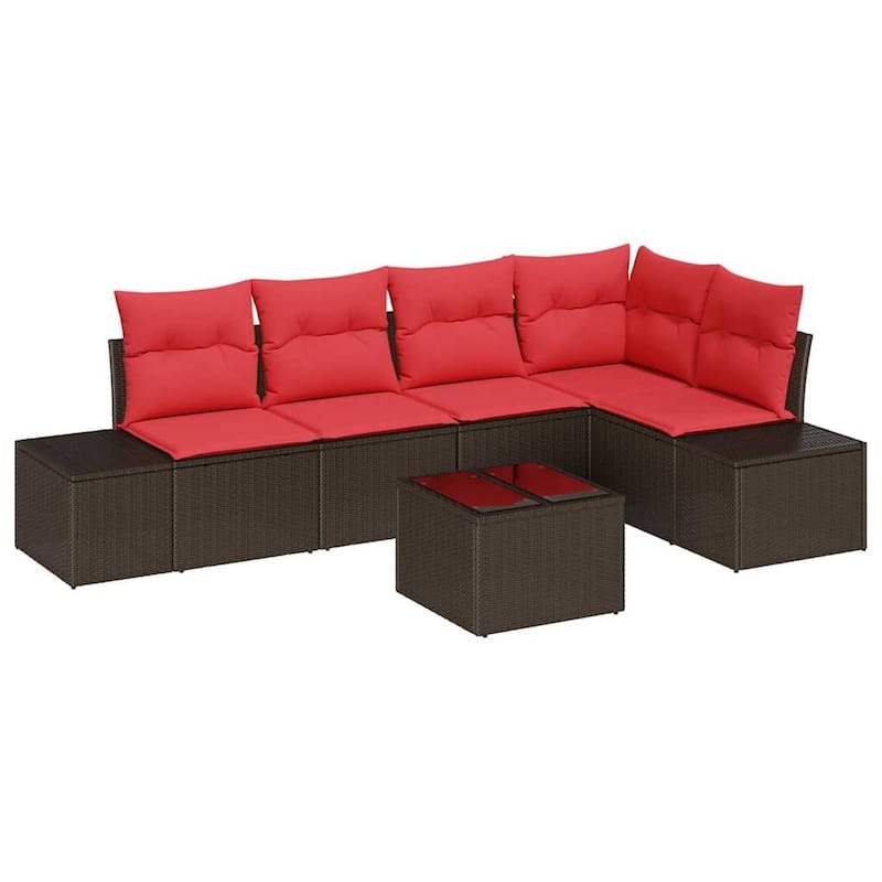vidaXL 6 Piece Garden Sofa Set with Cushions - 103.9×60.6×27.2