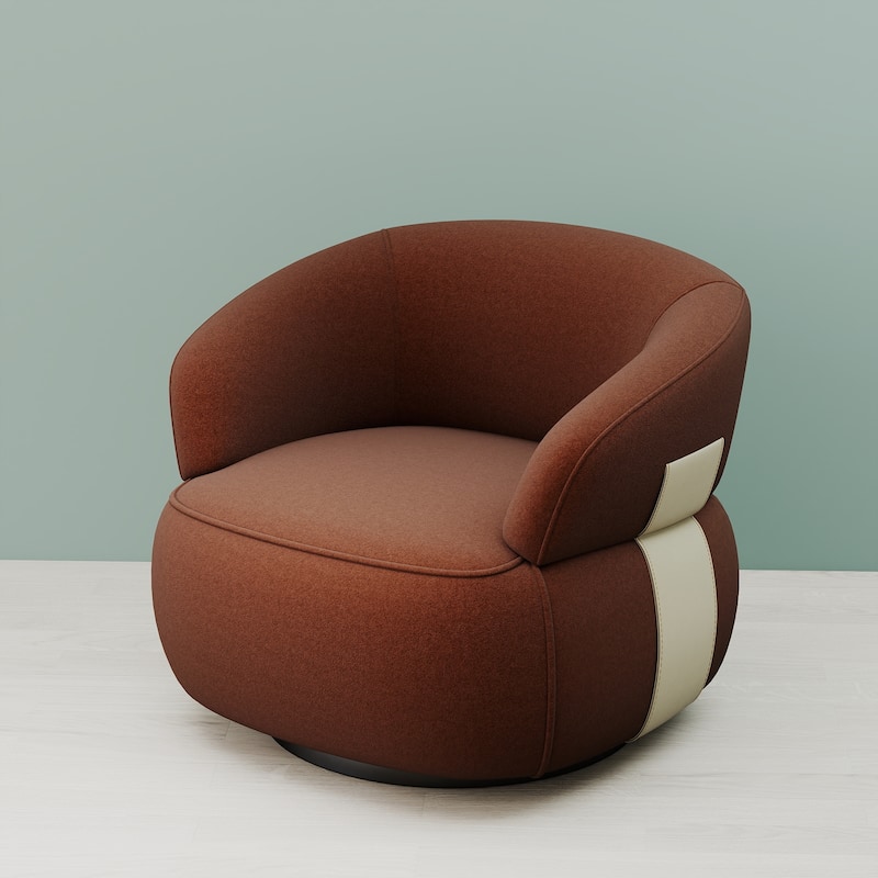 Kieon 33"W 360 Swivel Barrel Chair Modern Accent Chair Set of 2